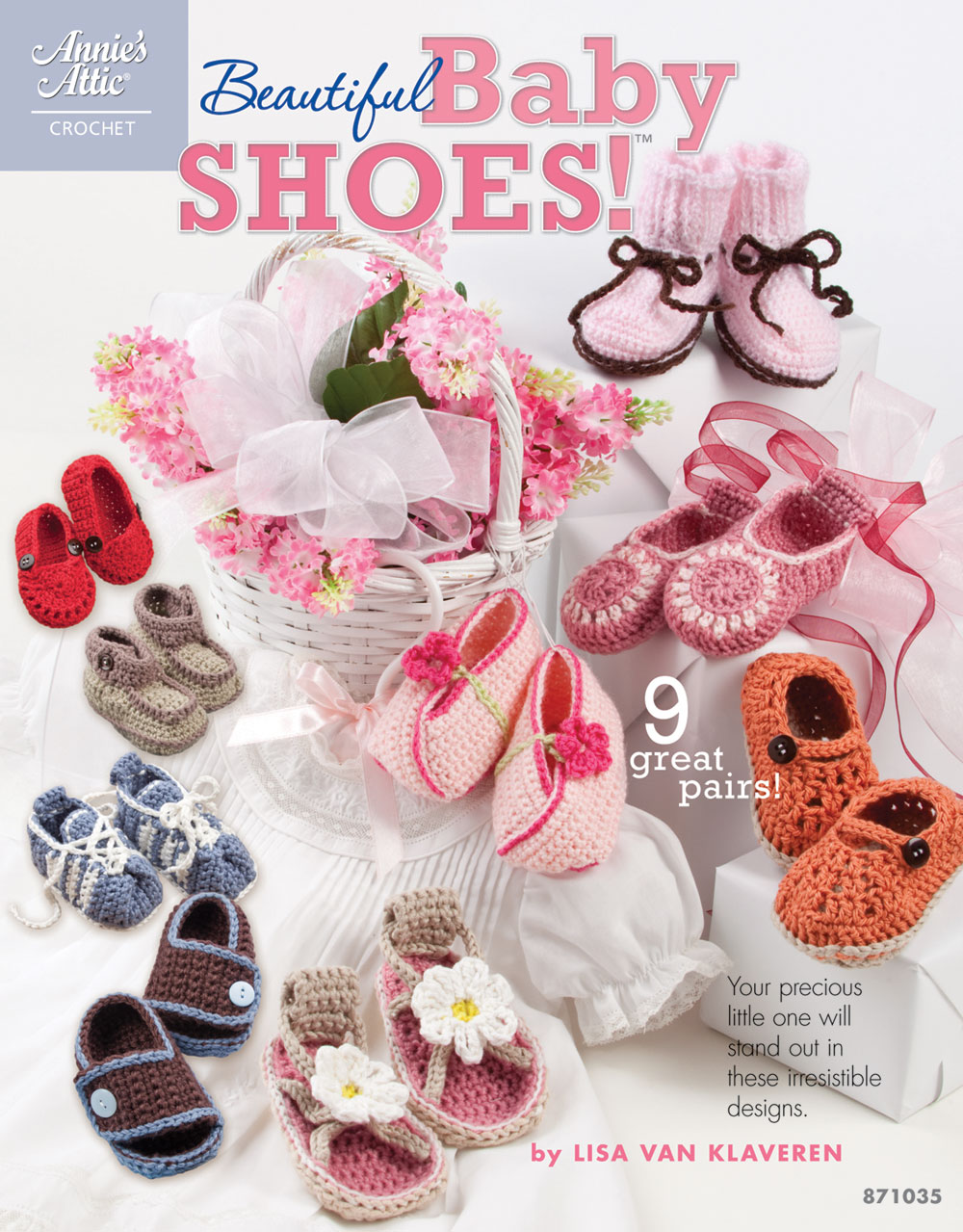 Nine baby shoe designs in new crochet pattern book Nine baby shoe designs in new crochet pattern book